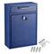 Adiroffice Large Steel Drop Box Wall-Mount Locking Mailbox, Blue ADI631-04-BLU-MK - alternate 8